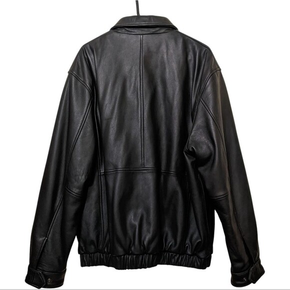 ROUNDTREE AND YORK Men Black Lambskin Leather Jacket XL - Picture 2 of 16